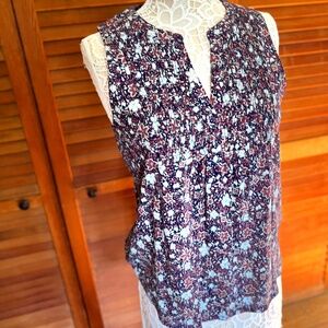 LUCKY BRAND Sleeveless Top Floral Pattern, Size M